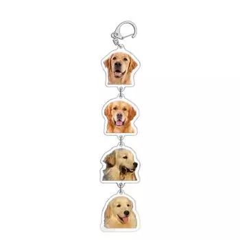 Portable Acrylic Keychain Cartoon Animal Pendant Keyring Fashionable Couples Key Rings Bag Ornament for Pet Owners 10