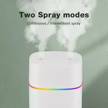 Portable Air Humidifier Double Spray Port Essential Oil Aromatherapy Mute Atomizer Colorful Lights For Home Office Car 600ML USB