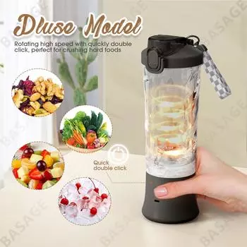 Portable Blender Electric Juicer 600ML Fruit Mixers 4000mAh USB Rechargeable Smoothie Mini Blender Multifunction Juice Maker белый