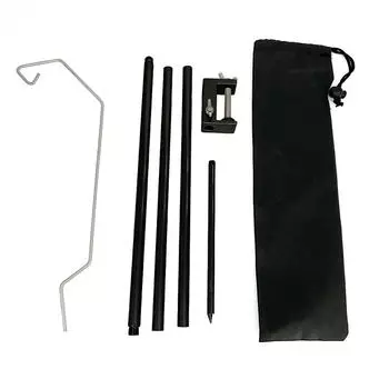 Portable Camping Light Fixing Stand Holder Aluminum Alloy Hanging Light Pole Ground/Desktop Mount for Camping Fishing Picnic BBQ