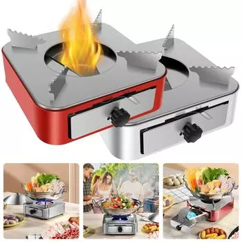 Portable Camping Stove with Adjustable Firepower Drawer Alcohol Stove For Outdoor Barbecue Camping Equipment