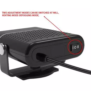 Portable Car Air Heater 12/24V Winter Car Heater Front Windshield Defogger 360 Degree Rotation Heating Cooling Fan чёрный