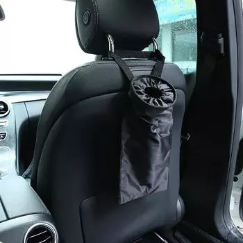Portable Car Seat Back Trash Holder Hang Litter Bag Garbage Storage Rubbish Container Oxford Cloth Car Waste Bins Cleaning Tools чёрный