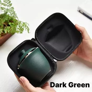 Portable Ceramic Tea Set темно-зеленого