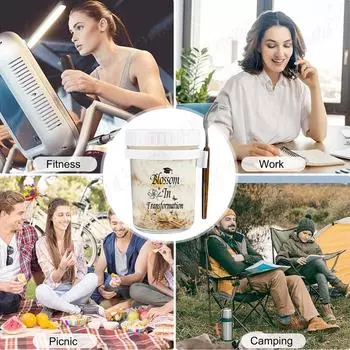 Portable Cereal and Milk Container Cereal Milk Fruit Salad Storage Container with Lid and Spoon 12 Oz Airtight Snap Storage Jars