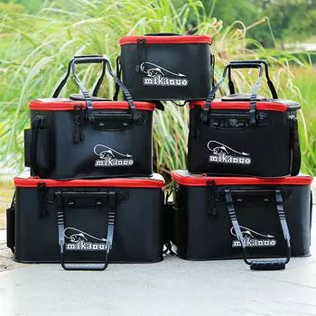 Portable Collapsible Fishing Bucket Live Fish EVA Box Camping Hiking Water Container Basin Tackle Storage Bag Cleaning Car Tool