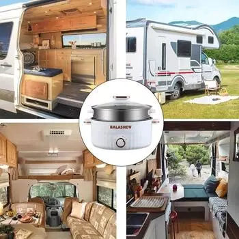 Портативная и компактная электрическая кастрюля объемом 1,5 л/3 л с антипригарным покрытием и защитой от перегрева, идеально подходит для путешествий и дома белый