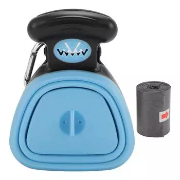 Portable Dog Pooper Scooper Foldable Pet Travel Waste Pick Up Poop Scoop with Bag Attachment for S