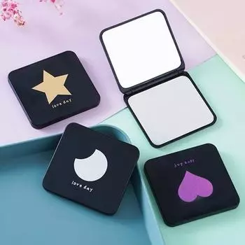 Portable Double-sided Cosmetic Vanity Mirror Portable Hand Mirrors Double-sided Compact Mirror Pocket Cosmetic Mirror