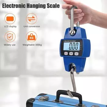 Portable Electronic Hanging Scale Stainless Steel Crane Scale 300kg Digital Heavy Duty Hanging Hook Scales