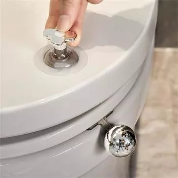Portable Electroplated Toilet Lid Lifter Adhesive Type Toilet Ring Uncover Handle No Dirty Hands Toilet Lid Lifter Wall Hook