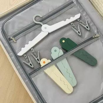 Портативная складная дорожная вешалка для сушки одежды с зажимами для кемпинга на открытом воздухе складная сушилка для нижнего белья и носков держатель для хранения светло-серый