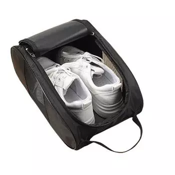 Portable Golf Shoe Bag Oxford Cloth Shoe Carrier Bags Breathable Lightweight Golf Handbag Dustproof Football Tennis Shoe Bag чёрный