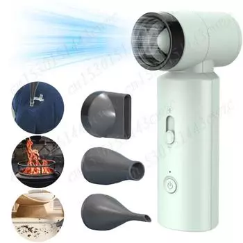 Портативный ручной вентилятор, струйный воздуходув, 4500 мАч, перезаряжаемый персональный вентилятор, карманный вентилятор, небольшой ручной вентилятор для путешествий, кемпинга, отдыха на природе зелёный