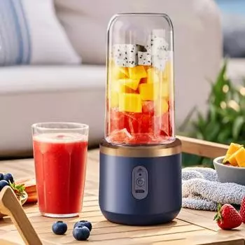 Portable Juicer Blender Fruit Juice Mixer 400ML Large Capacity BPA Free Rechargeable A розовый
