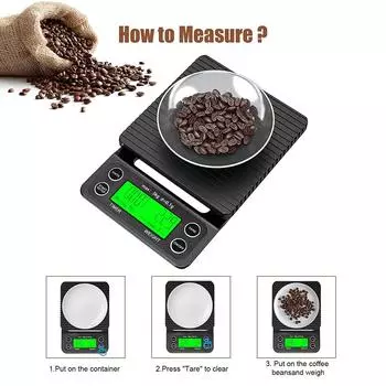 Portable LCD Digital 5KG Coffee Timer Units with Tare Function Scale Multi Function Food Mini Coffee Scale Digital Kitchen Scale
