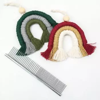 Portable Macrame Fringe Comb Anti-static Stainless Steel Knotting Art Brush