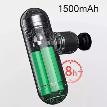 Портативный массажный пистолет для расслабления мышц Электрический массажер для снятия боли в шее, спине, ногах и теле Фитнес Спорт Миофасциальный массажер серый