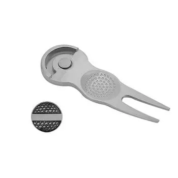 Portable Metal Golf Divot Repair Tool Putting Green Fork with Golf Ball Marker(GOLF)