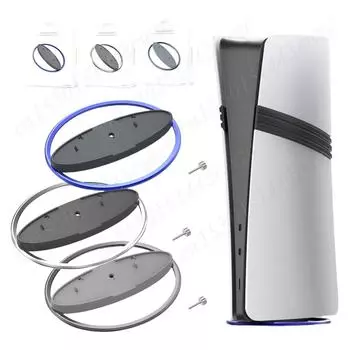 Portable Metal Vertical Stand for PS5 Pro/PS5 Slim/PS5 Game Console Base Bracket Anti-Slip Base Holder Base Stand Replacement серый