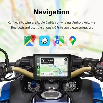 Portable Motorcycle CarPlay 5 Inch 1000nit External Waterproof Motorcycle Touch Screen Support CarPlay and Android Auto