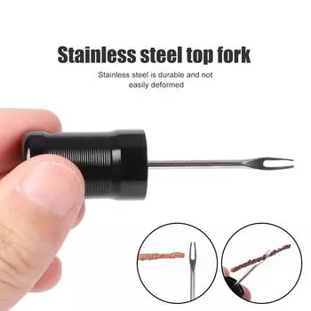 Portable Original Bicycle Tubeless Tire Repair Tool 5PCS Set Tyre Drill Puncture For Urgent Glue Free Repair Rubber Stripes чёрный