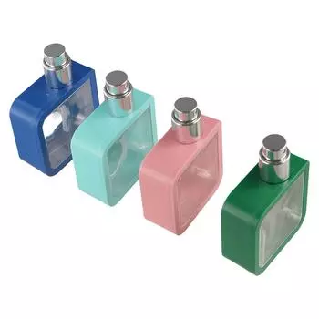 Portable Perfume Bottle Reusable Cosmetic Container Threaded Cap Transparent Spray Bottle Journey зелёный