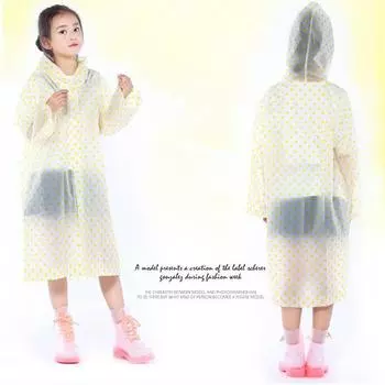 Portable Reusable Rain Coat For Children Kids Colorful Dots Rain Poncho Waterproof Poncho Rainwear Rainwear For Outdoor Travel