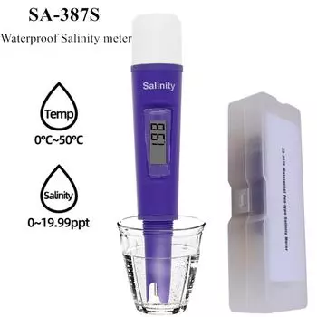 Portable Salinity Meter 387 387S Salinometer Halometer Salt Gauge Waterproof Salty Tester for Brine Seawater Food фиолетовый