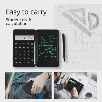 Portable Solar Calculator & Handwriting Board for Students, Financial Accounting & Office Use белый