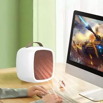 Portable Space Heater Mini Desktop Warm Air Fan Fast Heating Lightweight Electric Heater Personal Warmer for Home Office EU белый