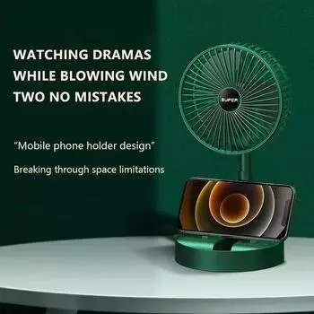 Portable Telescopic Stand Fan Folding Fan USB with Rechargeable Battery 3 Speeds Super Quiet Adjustable Height Other