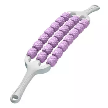 Portable Three-row Yoga Massage Stick Curved Non Slip Fascia Stick Massage Roller for Training Muscle Relaxation Body