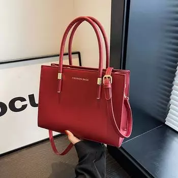 Portable Tote Bag Bag Trendy Fashion Temperament Shoulder Bag Women S Large-Capacity Simple Commuter Messenger Bag красный