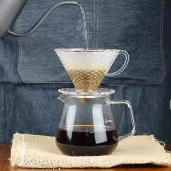 Portable Transparent Hand Brewed Coffee Filter Cup Cone Shaped Resin Coffee Dripper BPA Free Manual Coffee Funnel Picnic