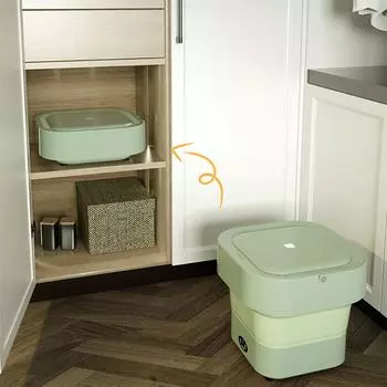 Портативная стиральная машина, 4,5 л маленькая стиральная машина, складная стиральная машина с корзиной для отжима, мини-стиральная машина зелёный