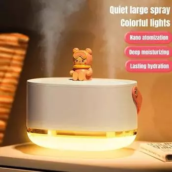 Portable Wireless Humidifier 750ML Cartoon Doll Dual Nozzle USB Rechargeable Battery Electric Ultrasonic Air Humidifier Diffuser фиолетовый