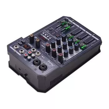 Портативная 4-канальная звуковая карта T4 Mischpult Audio Mixer Eingebauter 16 US Plug