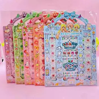 Портативная акриловая наклейка со стразами, компактный размер, портативная красивая сказочная декоративная нашивка для поделок своими руками