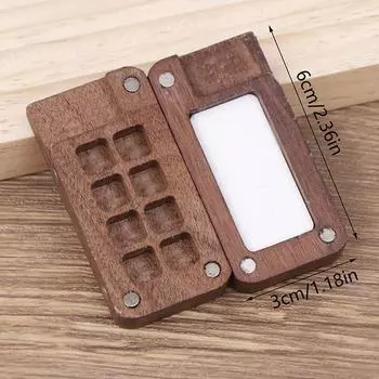 Портативная акварельная палитра, коробка для красок, пустая коробка ручной работы, мини-палитра из черного ореха, акриловая краска, портативная акварельная палитра