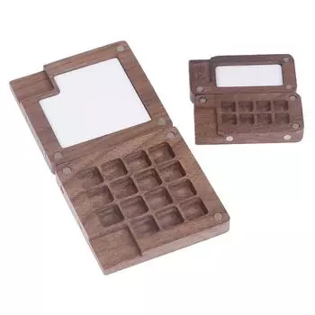 Портативная акварельная палитра, коробка для красок, пустая коробка ручной работы, мини-палитра из черного ореха, акриловая краска, портативная акварельная палитра as the picture