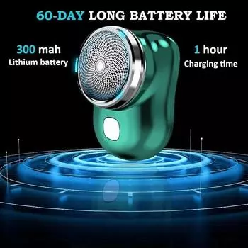 Портативная электрическая бритва с простым управлением одной кнопкой, цифровой дисплей, мини-бритва, перезаряжаемая USB-бритва для дома, автомобиля, путешествий чёрный