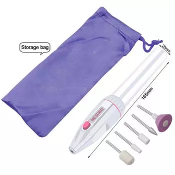 Портативная электрическая дрель для ногтей 5 в 1, набор аккумуляторных шлифовальных машин для маникюра и педикюра, полировальный станок, персональный набор для маникюра и педикюра белый