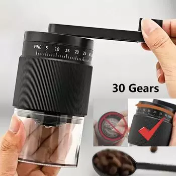 Портативная электрическая кофемолка для кофейных зерен, небольшая ручная кофемашина с 30 регулируемыми настройками для дома, путешествий, кемпинга