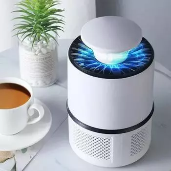Портативная электрическая ловушка для комаров, умная ловушка для мух, USB-уничтожитель комаров, мухобойка с лампой, бесшумный репеллент белый