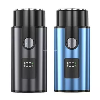 Портативная электрическая машинка для бритья бороды, перезаряжаемая для мужчин, мокрая борода, прямая поставка серебряный серый