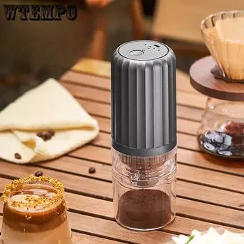 Портативная электрическая мельница для кофе в зернах TYPE-C USB зарядка Профессиональная керамическая мельница для измельчения кофемолки чёрный