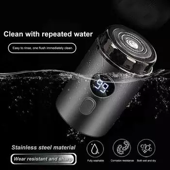 Портативная электрическая мини-бритва для мужчин и женщин, бритва для влажного и сухого бритья, USB-зарядка, капсульная бритва, 15 лезвий из нержавеющей стали, комплект для малошумной бритвы