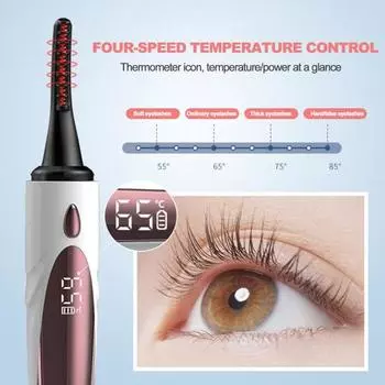 Портативная электрическая щипцы для завивки ресниц, быстрый нагрев в течение 10 с, перезаряжаемая щипцы для завивки ресниц с подогревом, 24 часа, длительный срок службы, подъем ресниц, естественная завивка чёрный