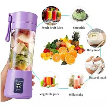 Портативная электрическая соковыжималка, USB перезаряжаемый ручной блендер для смузи, миксеры для фруктов, машина для изготовления молочных коктейлей, пищевые материалы фиолетовый